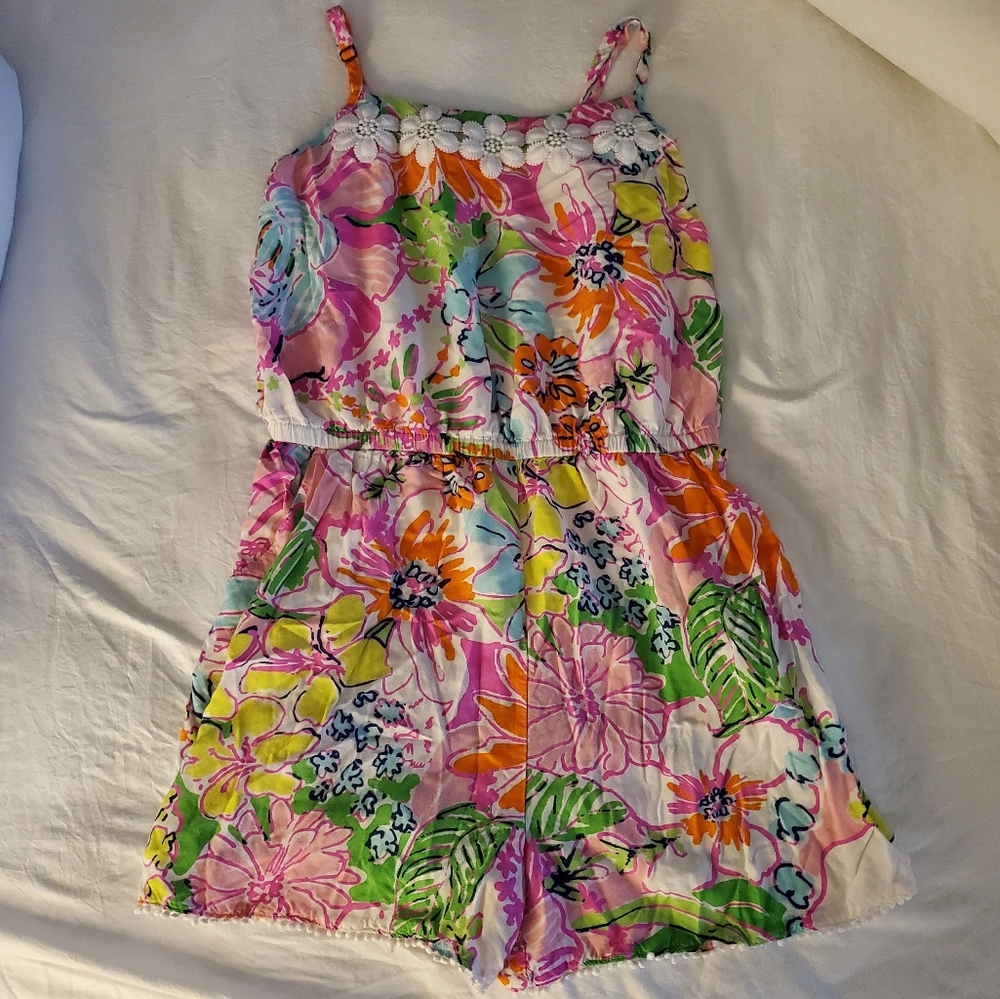 Lilly Pulitzer Floral Romper Girls XL